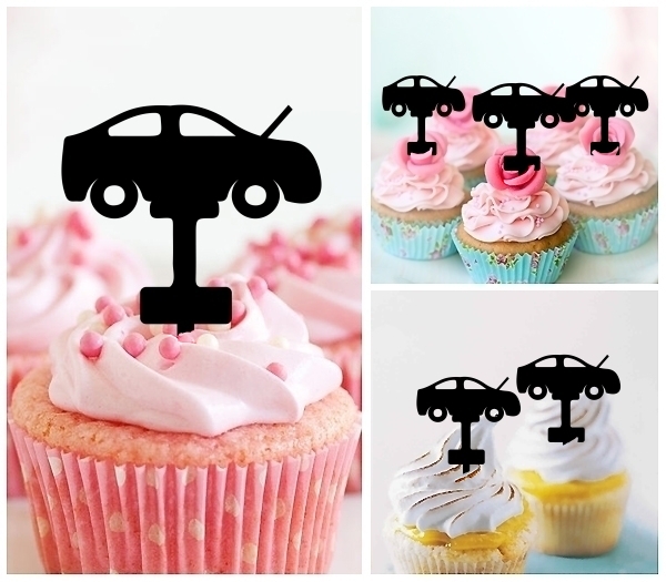 Laser Cut Car Lift Auto Service cupcake topper