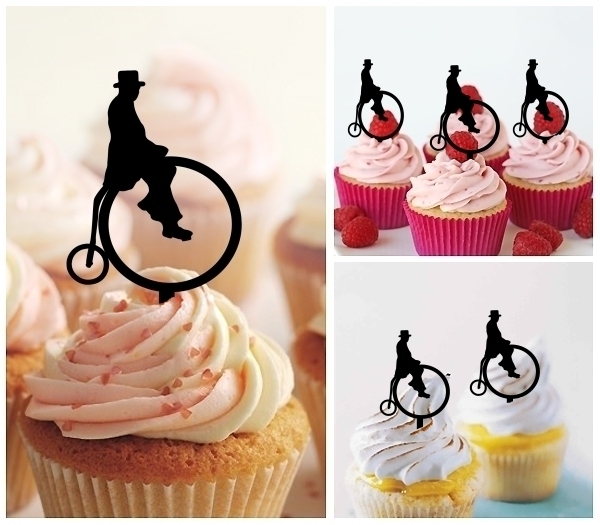 Acrylic Toppers Retro Penny Farthing Design