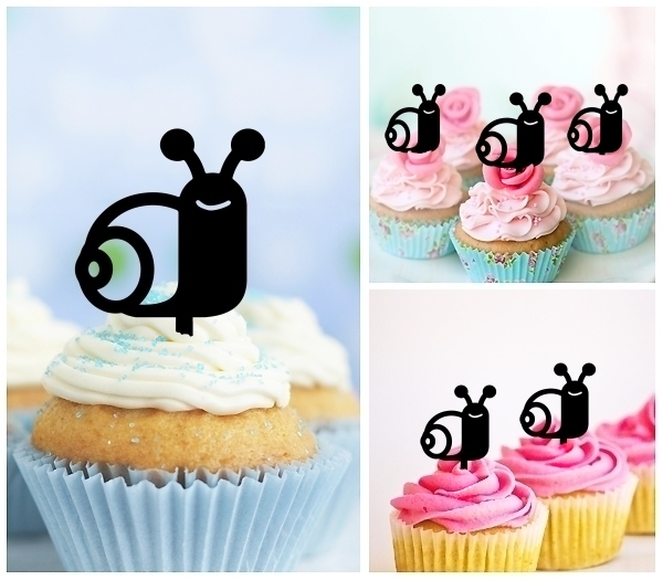 Laser Cut Cute Snail cupcake topper