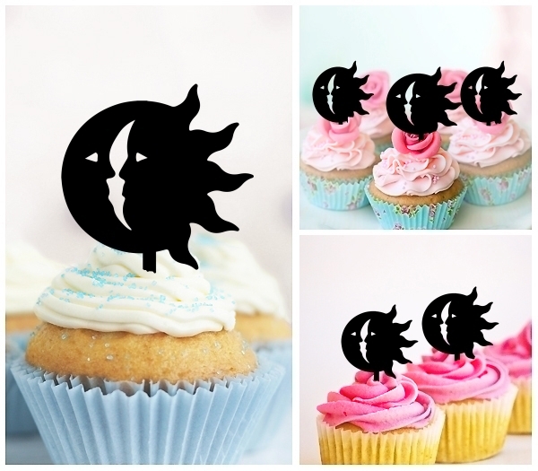 Laser Cut Moon Sun cupcake topper