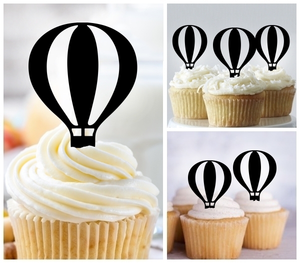Laser Cut Hot Air Balloon cupcake topper