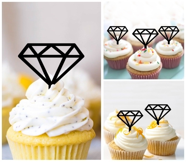 Laser Cut Diamond cupcake topper
