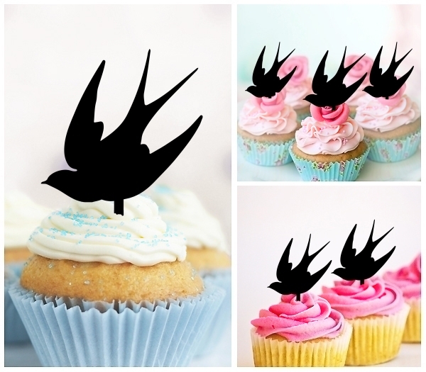 Laser Cut Martin Bird Swallow cupcake topper