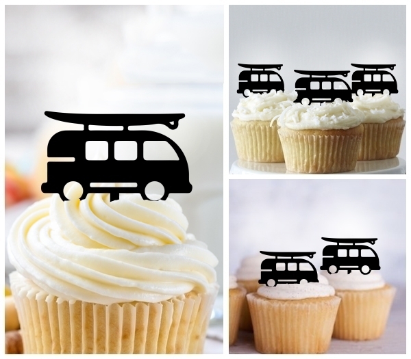 Laser Cut Camping Van cupcake topper