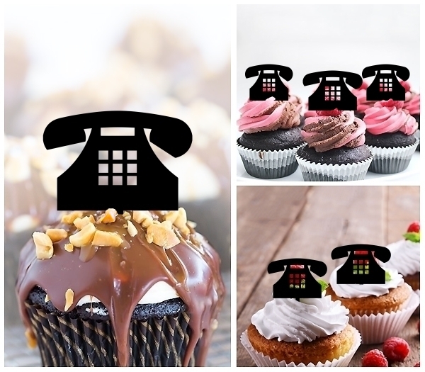 Laser Cut Vintage Telephone cupcake topper