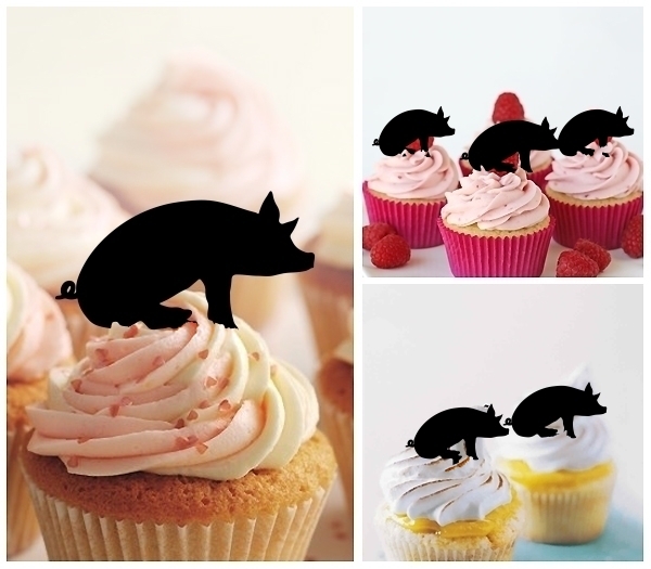 Laser Cut Sitting Pig cupcake topper