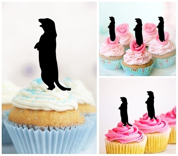 Laser Cut Meerkat cupcake topper