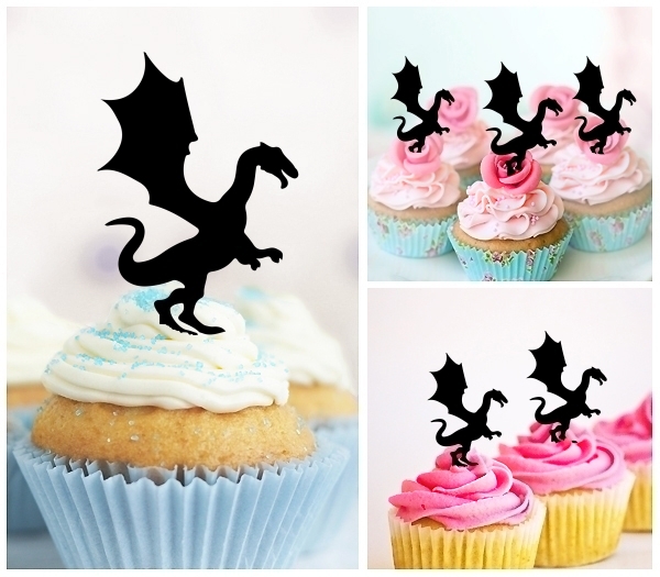Laser Cut Standing Dragon cupcake topper