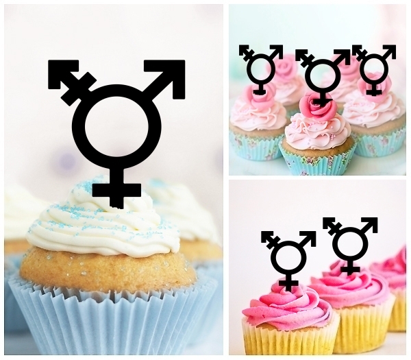 Laser Cut Transgender LGBT cupcake topper