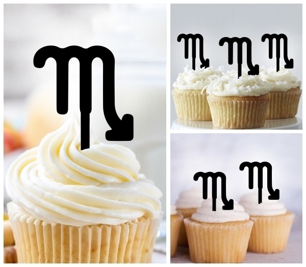 Laser Cut Scorpio Zodiac Astrology Sign Horoscope cupcake topper
