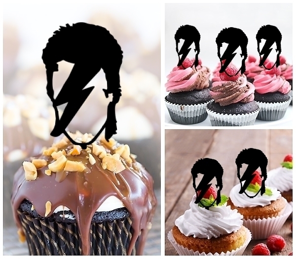 Laser Cut David Bowie cupcake topper