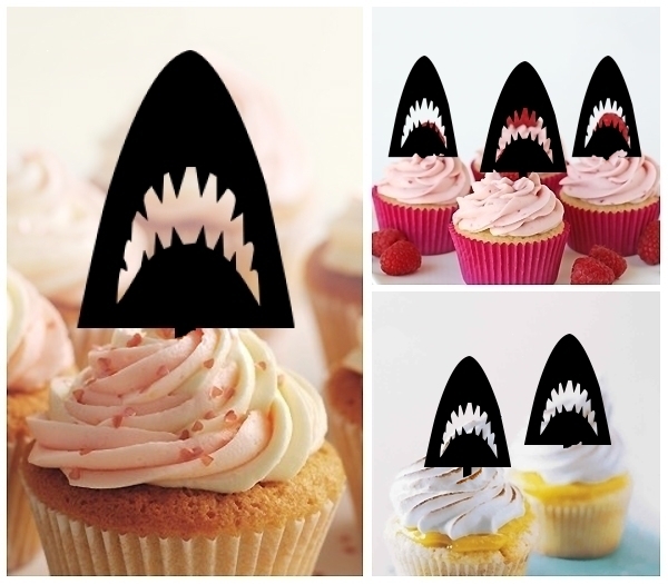 Laser Cut Jaw Shark Teeth cupcake topper