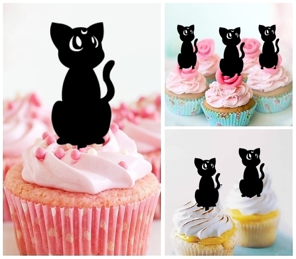 Laser Cut Sailor Moon Luna cupcake topper