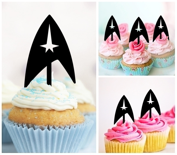 Laser Cut Star Trek Symbol cupcake topper
