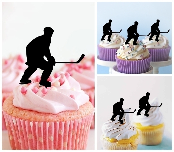 Ice Hockey Player Topper Cupcake น กก ฬาฮอกก น ำแข ง