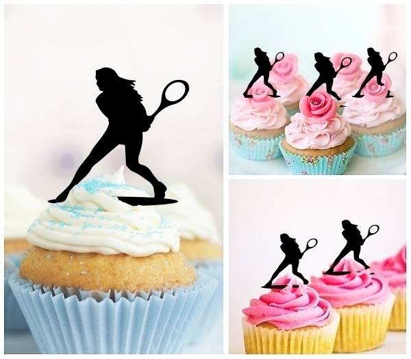 Female Tennis Player Topper Cupcake