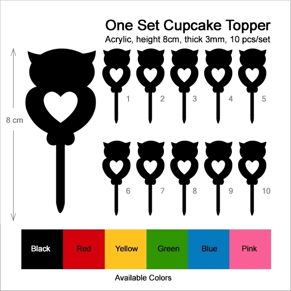 Cute Heart Owl Cupcake