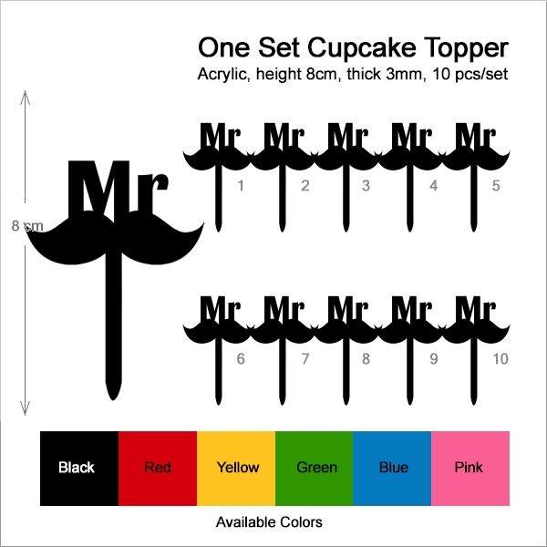 Mr Wedding Mustache Cupcake