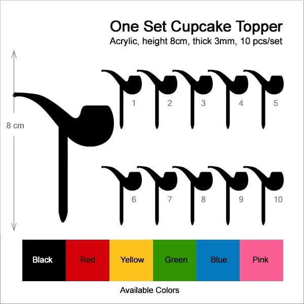 Black Tobacco Pipe Cupcake