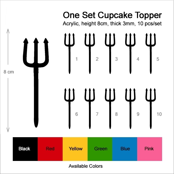 Devil Pitchfork Trident Cupcake