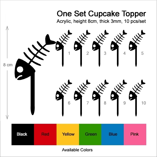 Fish Bone Cupcake