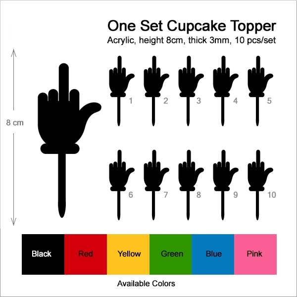 Funny Middle Finger Cupcake