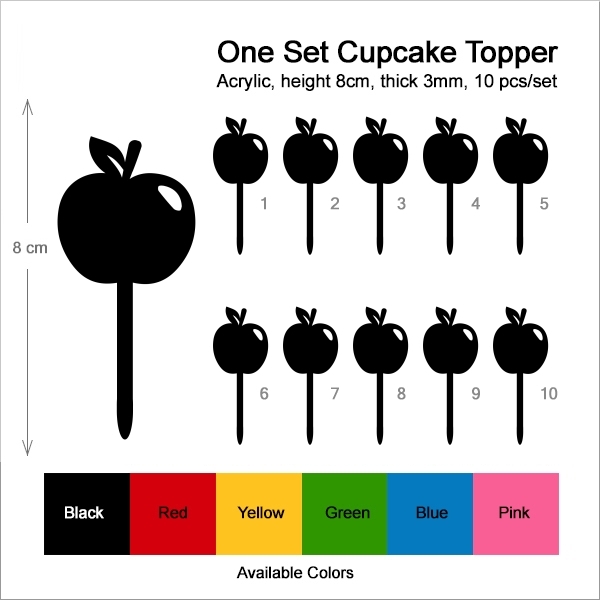 Cartoon Apple Cupcake