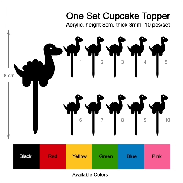 Cartoon Dinosaur Cupcake
