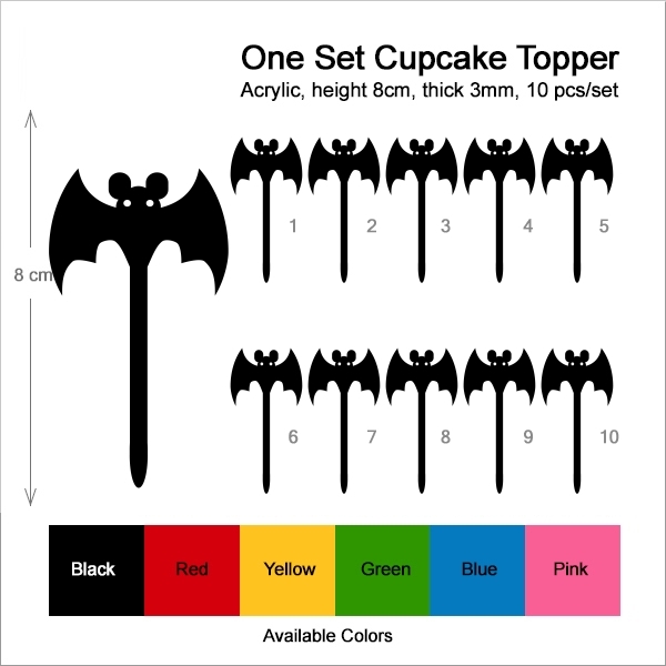 Cartoon Halloween Bat Cupcake