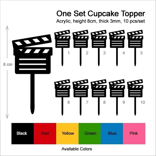 Director Clapboard Movie Slate Cupcake