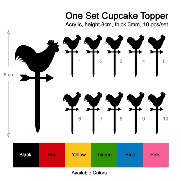 Farm Rooster Weathervane Cupcake