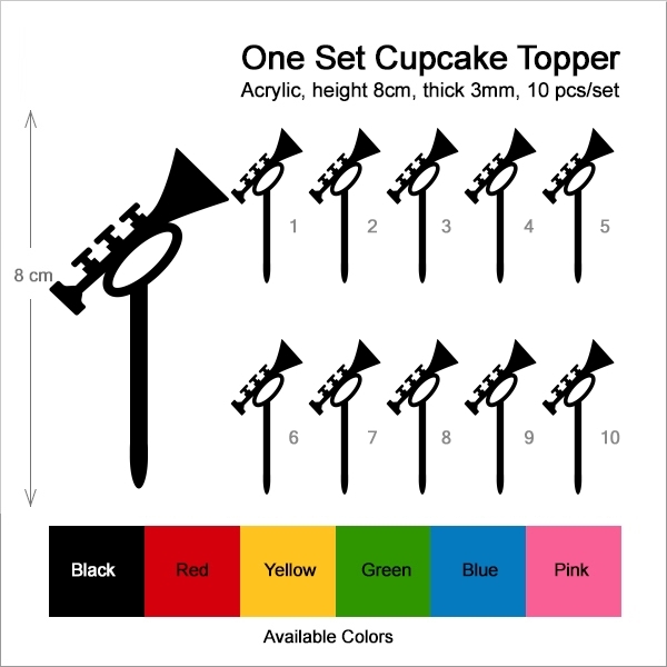Trumpet Music Instrument Cupcake