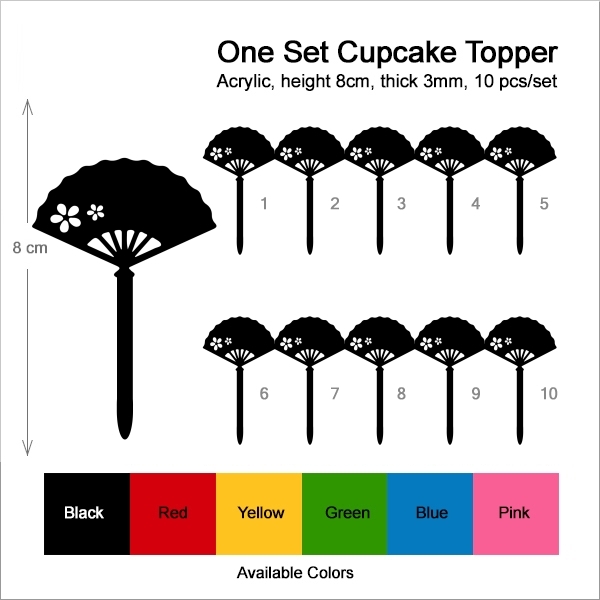 Japan Hand Fan Sakura Cupcake