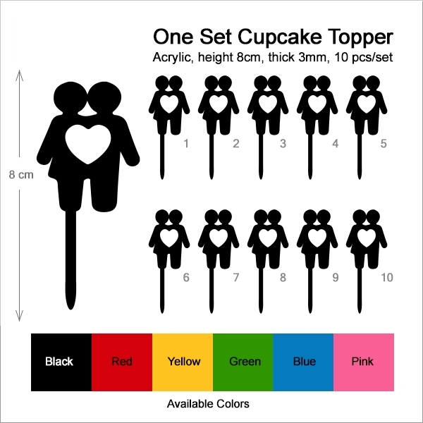 Couple Love Heart Cupcake