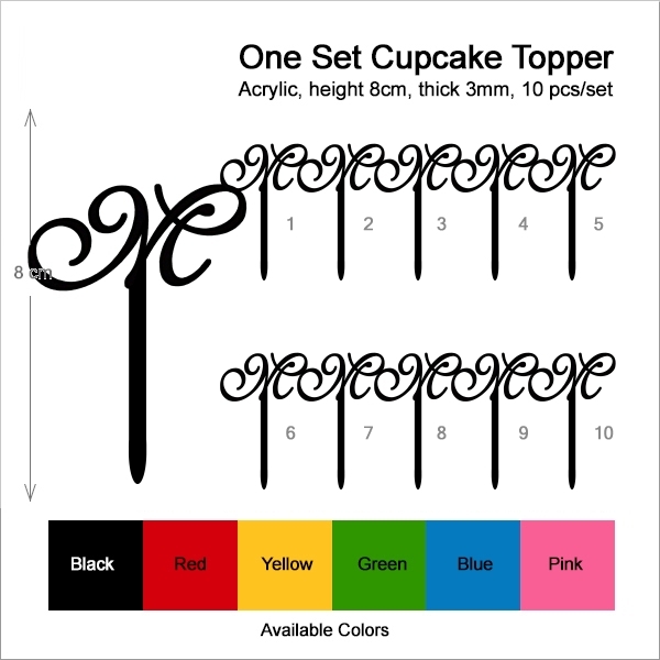 M Letter Alphabet Cupcake