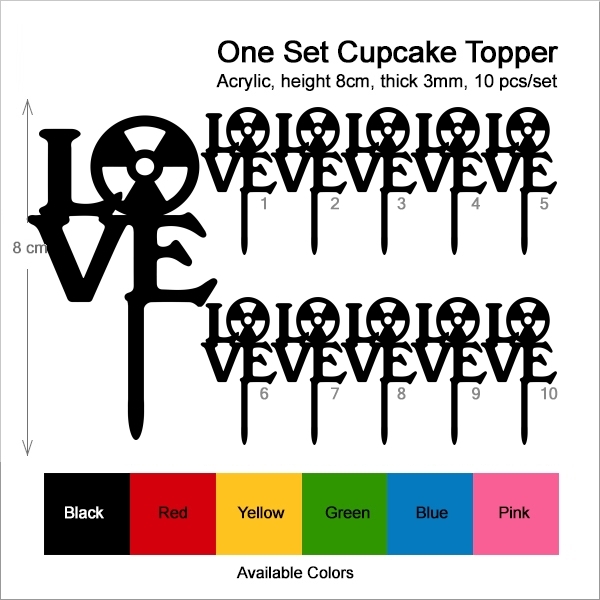Love Nuclear Symbol Cupcake