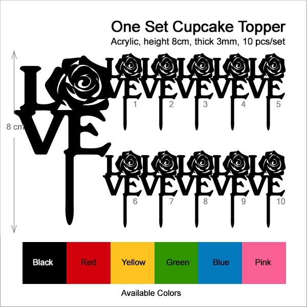 Love Rose Flower Cupcake