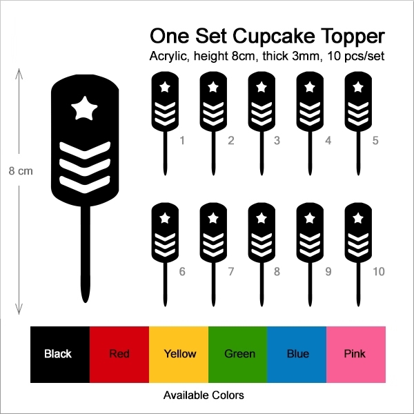 Military Badges Army Rank Cupcake