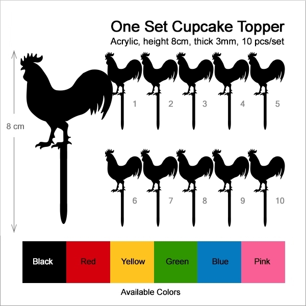 Combed Rooster Cupcake