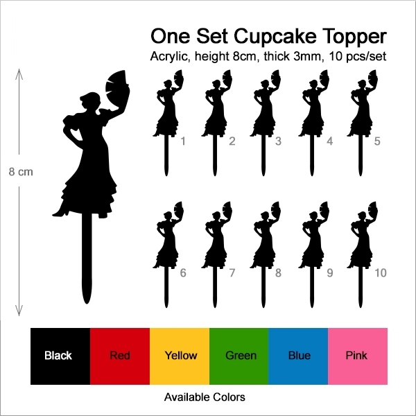 Flamenco Dancing Woman Cupcake