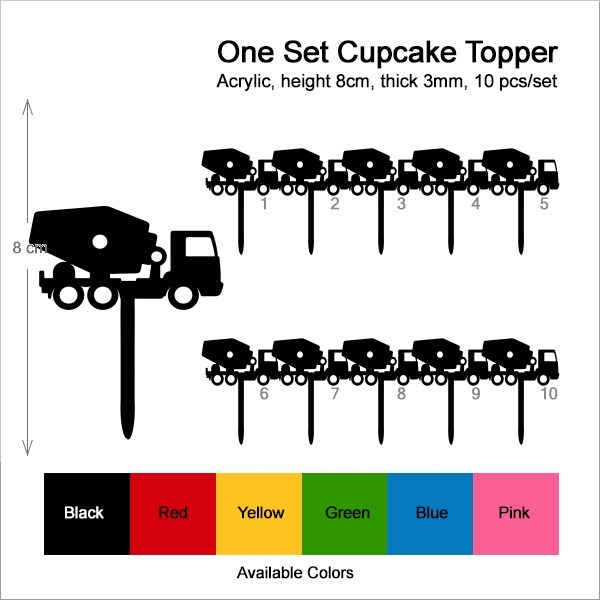 Concrete Mixer Truck Cupcake