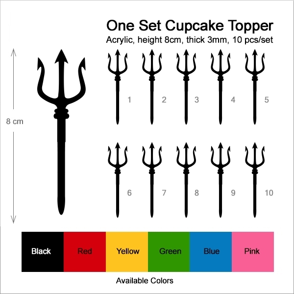 Trident Pitchfork Weapon Cupcake