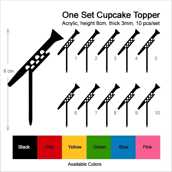 Bb Clarinet Music Instrument Cupcake