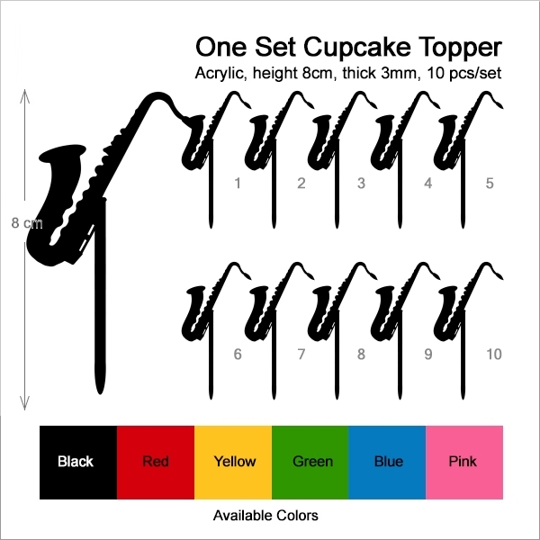 Tenor Alto Saxophone Music Instrument Cupcake