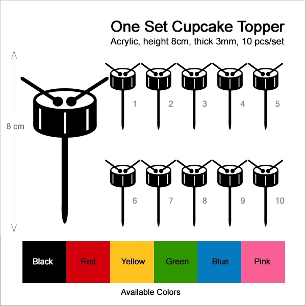 Drum Music Instrument Cupcake