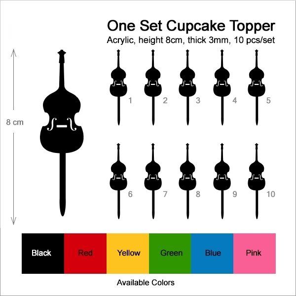 Double Bass Music Instrument Cupcake