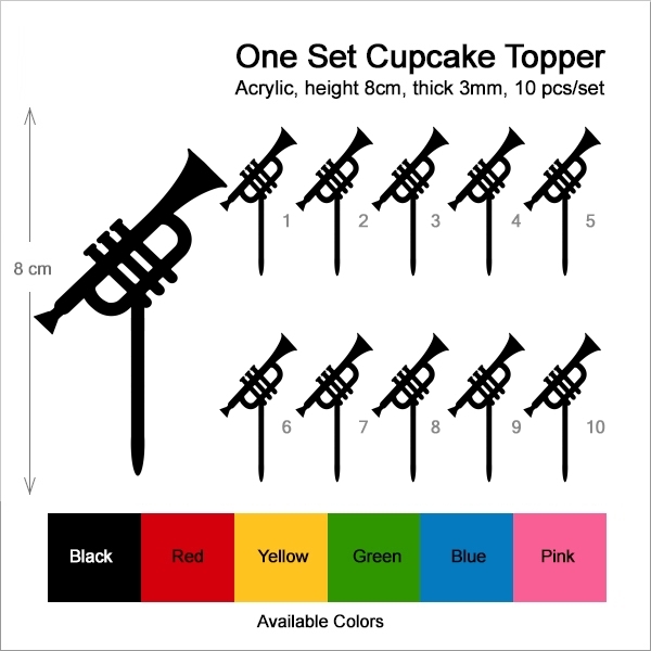 Trumpet Music Instrument Cupcake