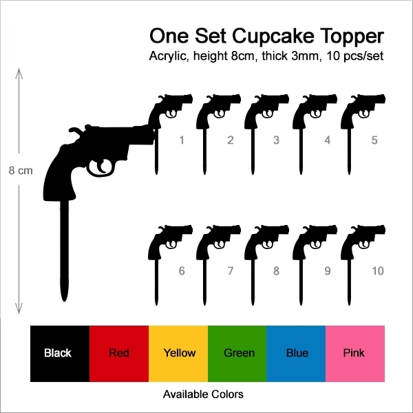 Short Revolvers Gun Cupcake