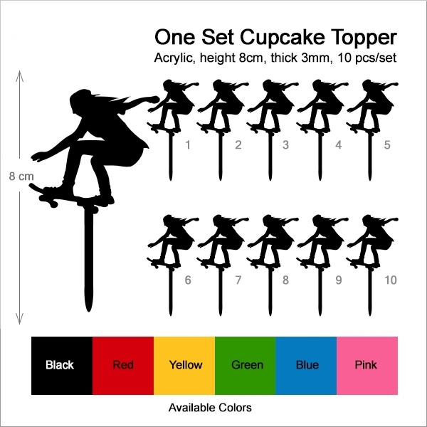 Skateboard Girl Cupcake