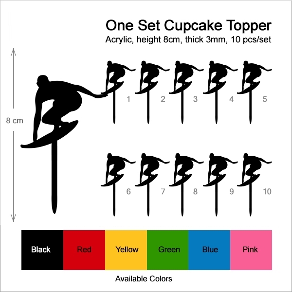 Wave Surfer Male Cupcake